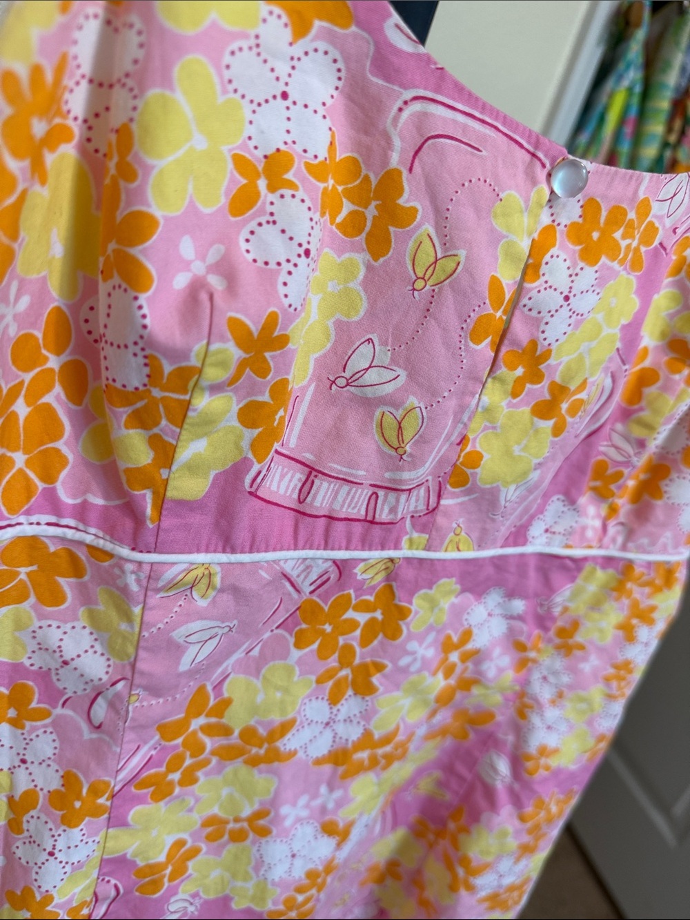 Lilly Pulitzer đ»Pink Floral Sundress with Orange & Yellow Blooms - Picture 11 of 12